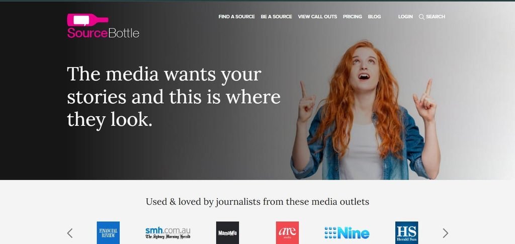 SourceBottle media platform for digital PR outreach